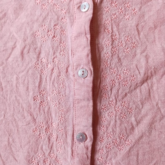 Linen Harve Benard Cottagecore Tank Blouse Womens M Sleeveless Pink - Picture 2 of 8